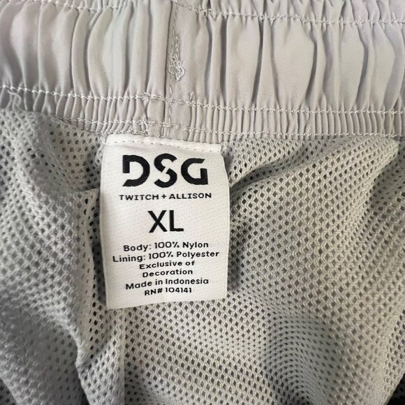 DSG Mens XL Gray Swim Trunks 100% Nylon With Polyester Lining Elastic Waistband - Picture 5 of 9